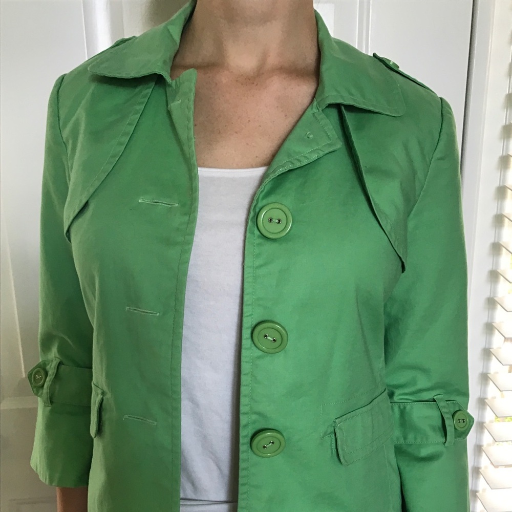 RAFAELLA Green Short Trench